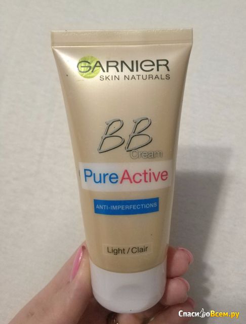 BB крем Garnier skin naturals BB Cream "Чистая кожа актив" 5-в-1 Светло-бежевый