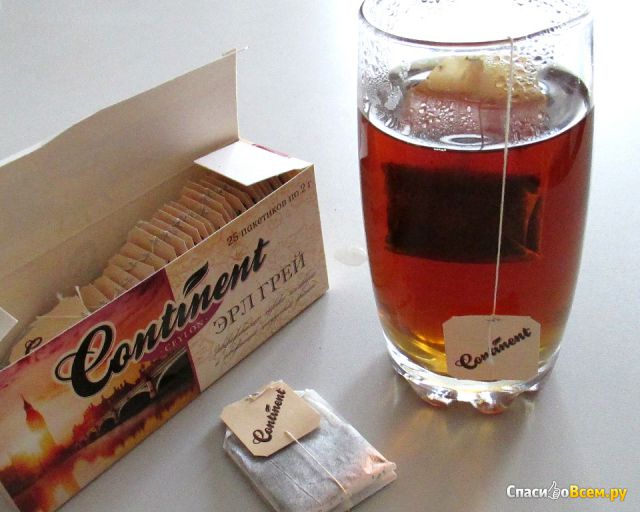 Чай чёрный байховый цейлонский "Эрл Грей" Continent Ceylon пакетированный