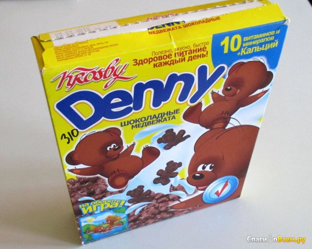 Сухой готовый завтрак Krosby Шоколадные медвежата Denny