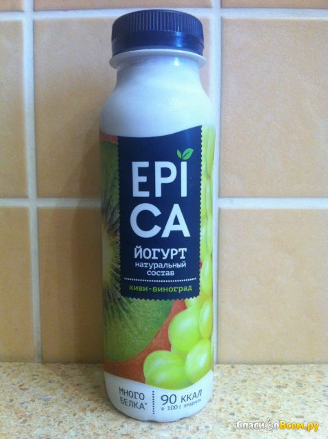 Питьевой йогурт с киви и виноградом "Epica"