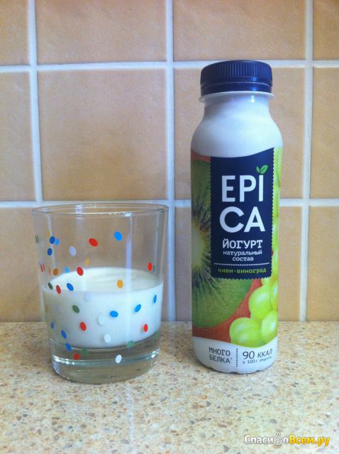 Питьевой йогурт с киви и виноградом "Epica"