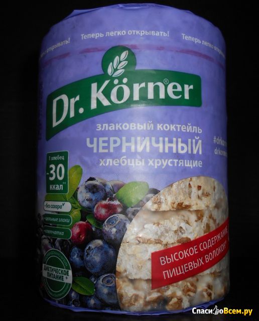 Хлебцы хрустящие Dr. Korner злаковый коктейль черничный