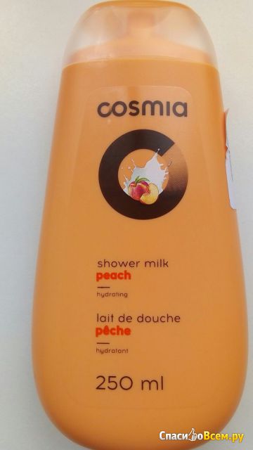 Молочко для душа эффект увлажнения Cosmia персик