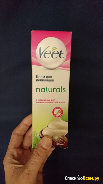 Крем для депиляции "Veet Naturals" с маслом ши для нормальной и сухой кожи
