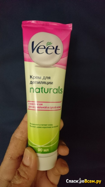 Крем для депиляции "Veet Naturals" с маслом ши для нормальной и сухой кожи