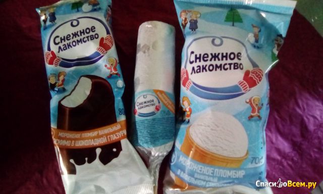 Мороженое эскимо пломбир ванильный в шоколадной глазури "Снежное Лакомство" Вологодское Мороженое
