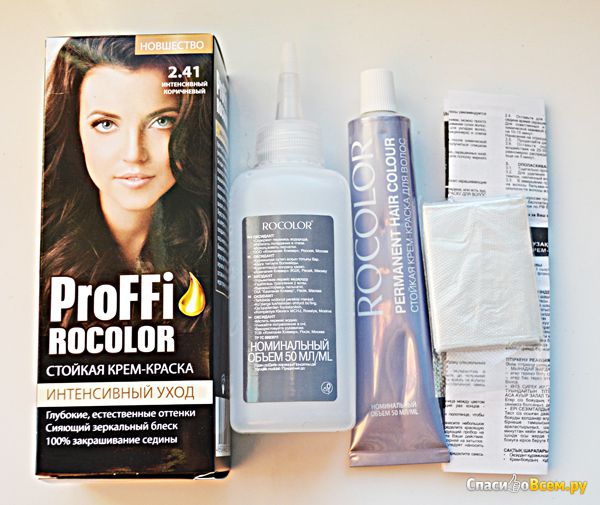 Стойкая крем-краска для волос "Rocolor ProFFi", оттенок 2.41 "интенсивный коричневый"