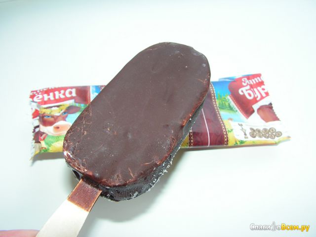 Мороженое пломбир в шоколадной глазури "Русский холод" Алтайская Бурёнка