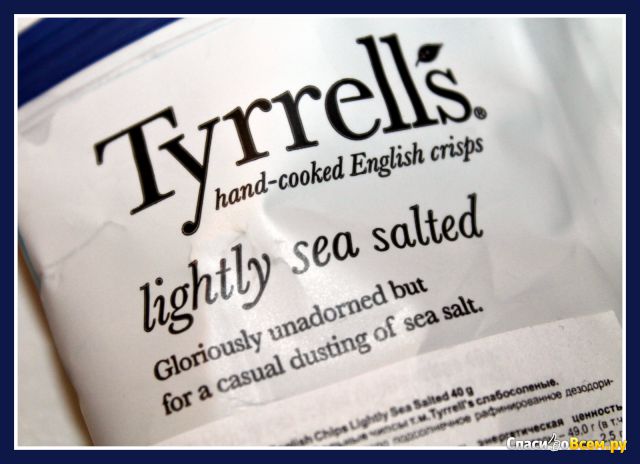 Чипсы картофельные Tyrrells с морской солью