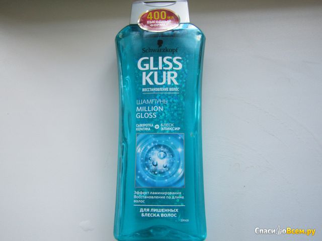 Шампунь Gliss Kur Million Gloss Восстановление волос с комплексом жидких кератинов