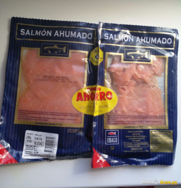 Лосось  копчёная нарезка Salmon Ahumado Ubago