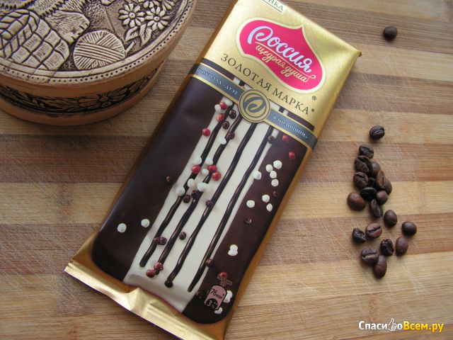 Шоколад Россия Золотая марка "Дуэт в молочном"