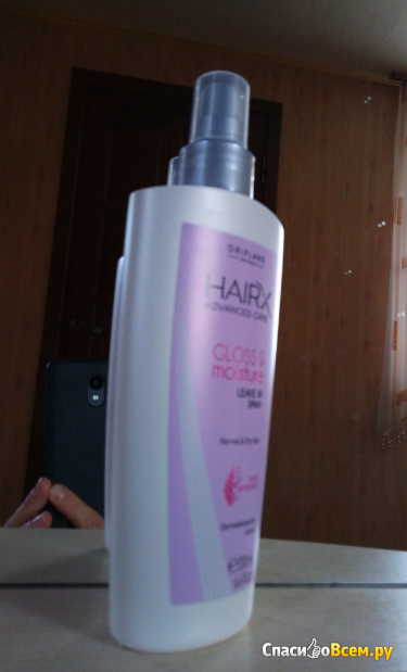 Увлажняющий спрей для блеска волос Oriflame HairX Gloss&moisture