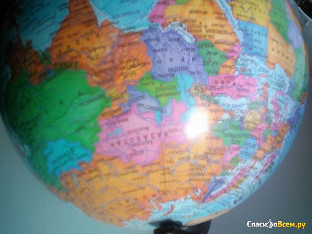 Глобус с подсветкой "Глобусный мир" политическая карта