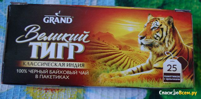 Чай черный байховый Grand "Великий тигр Классическая Индия" в пакетиках