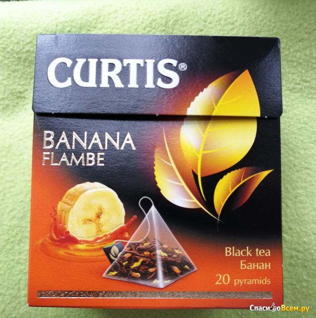 Черный чай Curtis Banana Flambe, в пакетиках-пирамидках