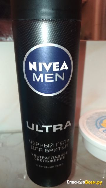 Черный гель для бритья Nivea for man Ultra