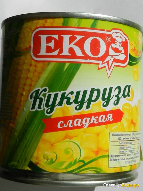 Кукуруза консервированная сладкая "ЕКО"