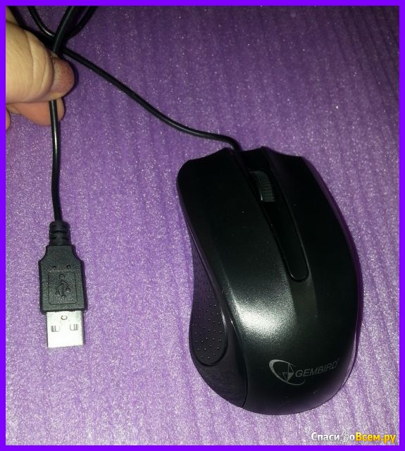 Мышь компьютерная проводная Gembird Optical mouse MUS-101 Black USB 1200 DPI