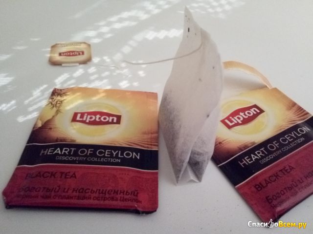 Lipton черный чай в пакетиках Heart of Ceylon