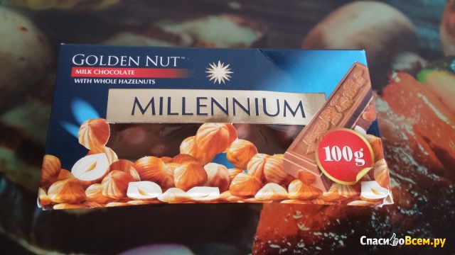 Шоколад "Millennium" Golden Nut Молочный с цельным миндалем