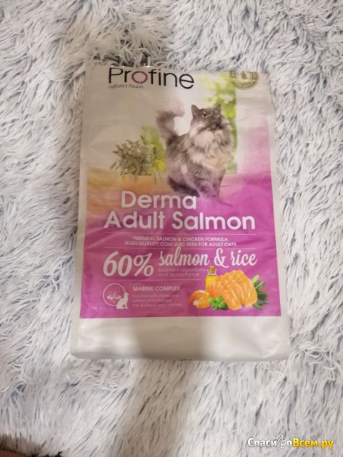 Сухой корм для кошек "Profine" "Derma Adult Salmon" с лососем и рисом