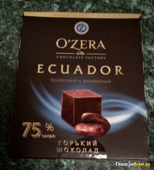 Горький шоколад "O'zera" Ecuador 75%