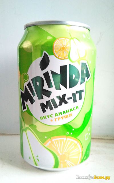 Газированный напиток Mirinda mix it вкус ананас+груша