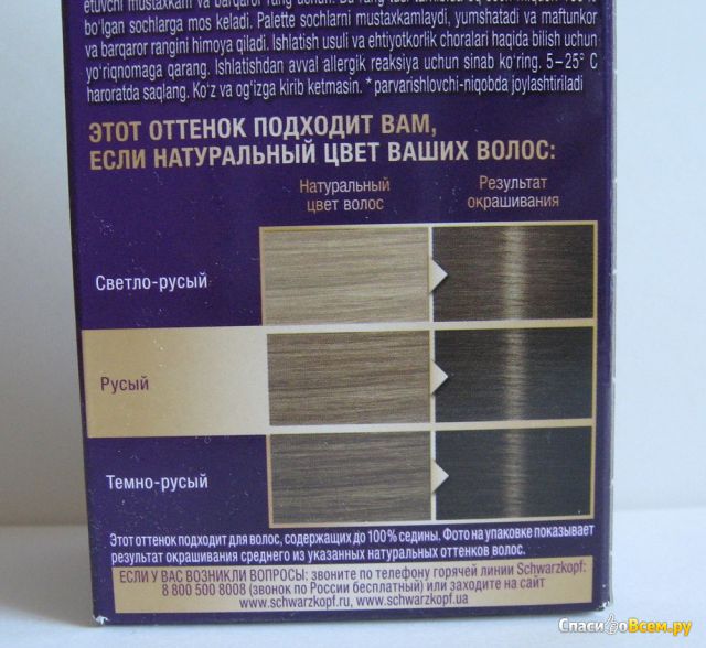 Краска для волос Schwarzkopf Palette Интенсивный цвет 7-1 холодный средне-русый