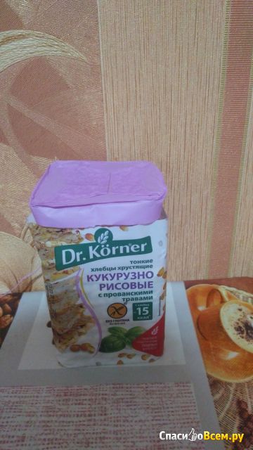 Тонкие хлебцы хрустящие Dr. Korner кукурузно-рисовые с прованскими травами