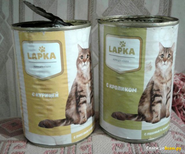 Консервированный корм для взрослых кошек "Lapka" с кроликом в соусе