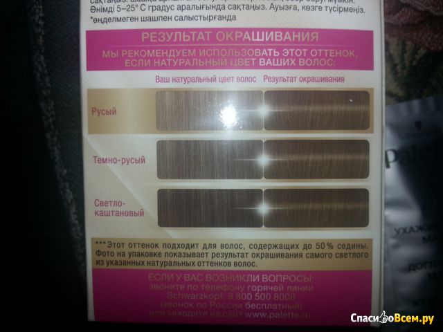 Стойкая крем-краска для волос Schwarzkopf Palette 400 натуральный русый