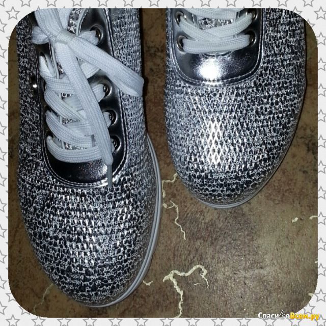 Туфли сникерсы Purlina серебряного цвета JFL663-1