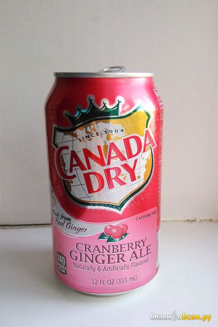 Газированный напиток Canada Dry cranberry ginger ale