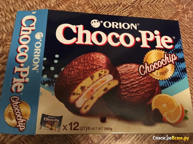 Пирожное Orion Choco Pie "Chocochip & Orange"