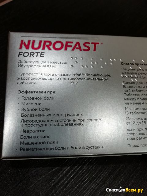 Нестероидный противовоспалительный препарат Нурофаст форте