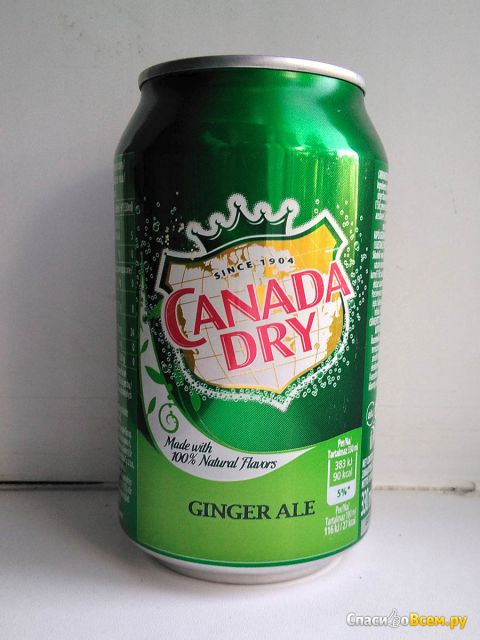 Газированный напиток Canada Dry ginger ale