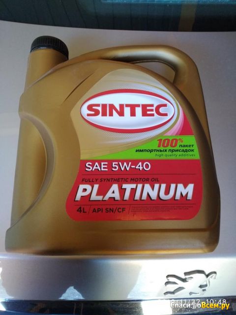 Моторное масло Sintec Platinum 5W40 SN/CF