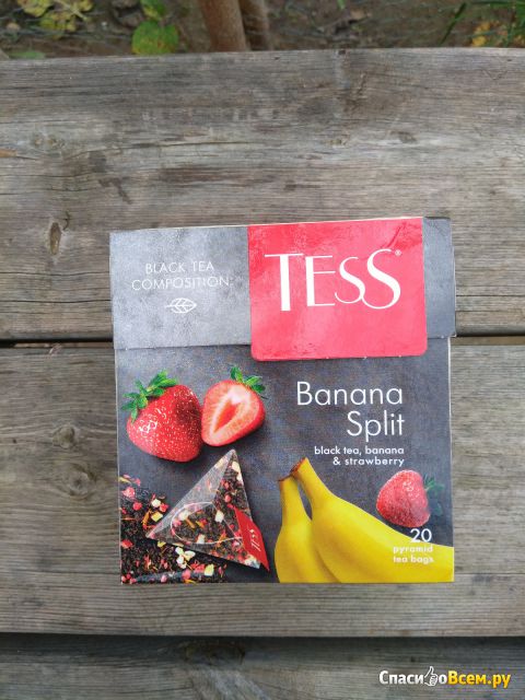 Черный чай Tess Banana split banana strawberry