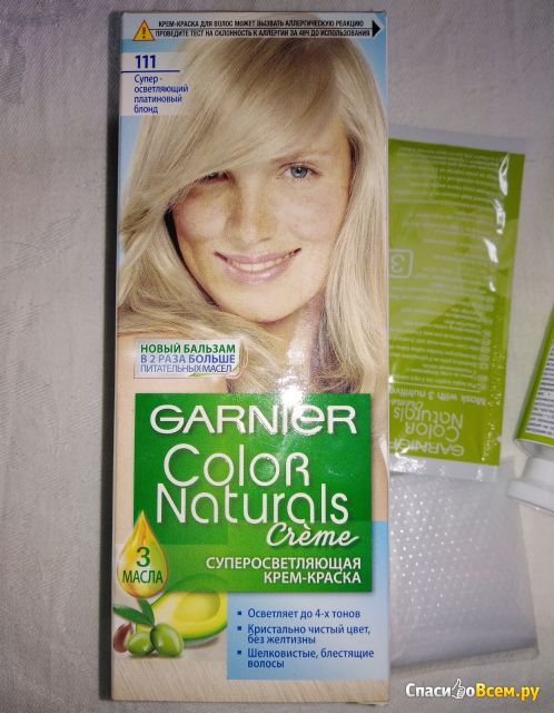 Крем-краска для волос Garnier color naturals creme  111 супер-осветляющий платиновый блонд