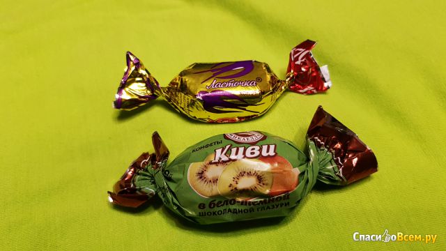 Конфеты "Микаелло" Киви в бело-тёмной шоколадной глазури