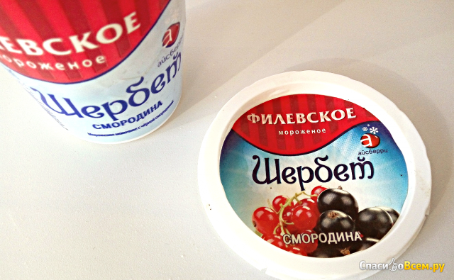 Мороженое молочное с черной смородиной Щербет "Филевское мороженое" Айсберри