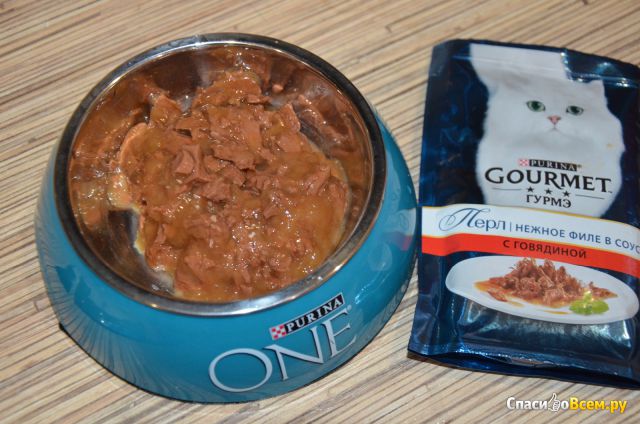 Корм консервированный для кошек Purina Gourmet Перл нежное филе в соусе с говядиной