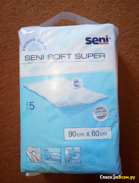 Пеленки влаговпитывающие Seni Soft Super 90*60 см
