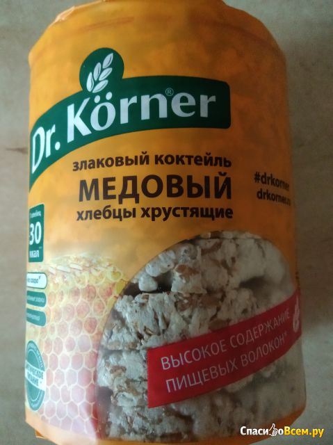 Хлебцы хрустящие Dr. Korner злаковый коктейль медовый