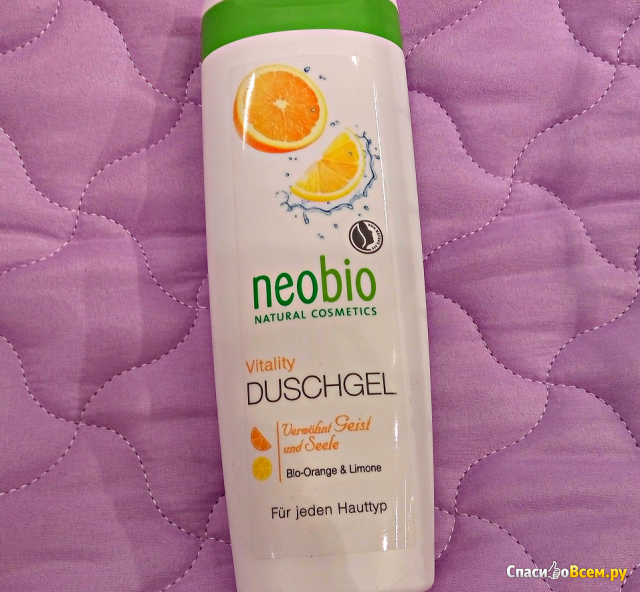 Гель для душа Neobio живительный с био апельсином и био лимоном