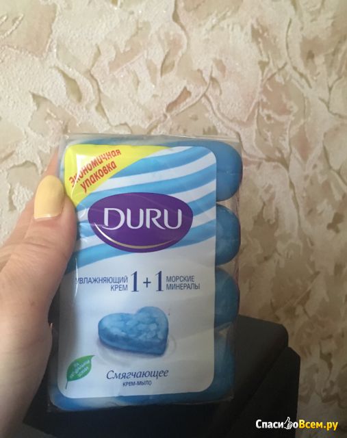 Туалетное мыло Duru 1+1 "Морские минералы + крем"