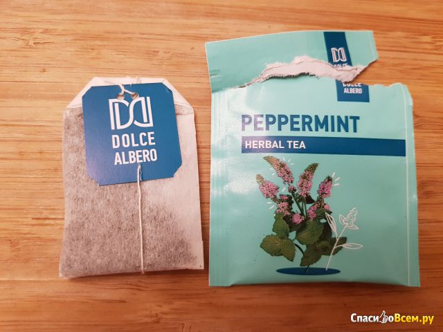 Напиток чайный травяной мятный Peppermint Dolce Albero в пакетах для разовой заварки