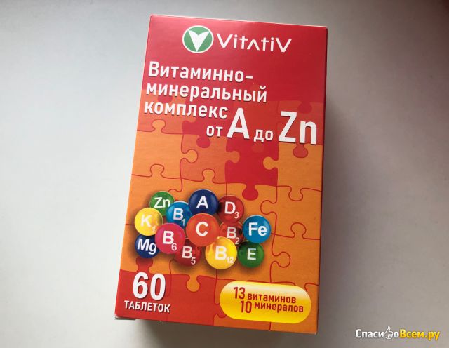 БАД Vitativ "Витаминно-минеральный комплекс от A до Zn"