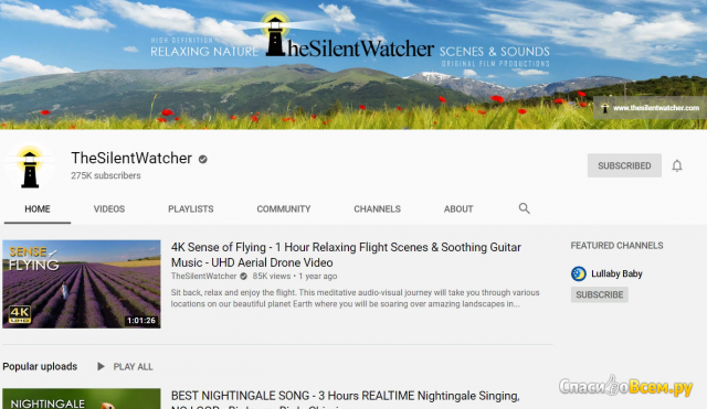 Канал на YouTube TheSilentWatcher